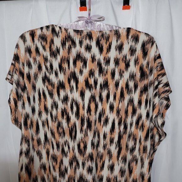 Giuliano Blouse Short Sleeves Rayon Animal Print Size Small - Picture 6 of 8
